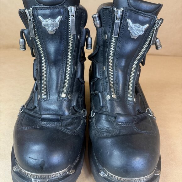 Harley-Davidson Men\'s Brake Light Black Leather Motorcycle Boots Sz. 9 main image 10